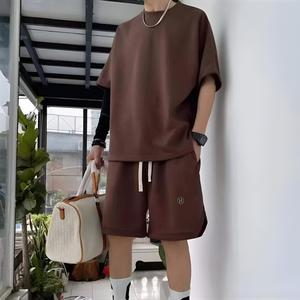 Bộ quần áo hè nam nữ ngắn tay in hình chữ H Dây rút bản to, chất vải cotton CMC cao cấp ( POLOUMAOR ) Menswear Top Cổ Tròn Đen đơn giản đủ màu sắc xxl đồng hồ màu đen bodonam