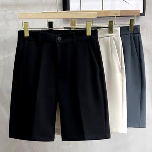 Quần Short âu cạp bán chun chất vải kaki chéo hàn cao cấp - UMASTORE Menswear Nam Quần Lửng Đen Có Túi Có Túi