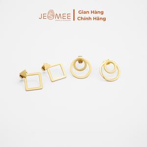 Bông Tai Nữ 2 Lớp Cá Tính Leya Shape Jesmee - E6593