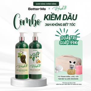 Cặp Dầu Gội Xả Kiềm Dầu Bưởi Hesha 36 Giờ Không Bết Tóc, Giảm Rụng Tóc, Dưỡng Tóc Hư Tổn Cho Nữ - Better Me dầu  gội dầu gội  vitamin dầu gội  vnpro dầu gội  meli